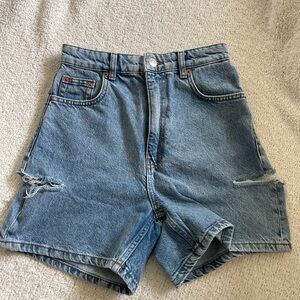 High waisted dad shorts